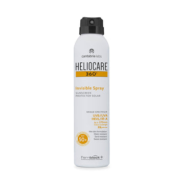 Protector solar corporal en spray, acabado seco y transparente SPF50+ 200ml – Heliocare 360° Invisible Spray