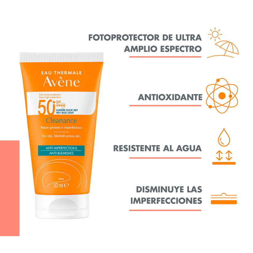 Protector solar matificante SPF50+ 50ml – Avène Cleanance Solar