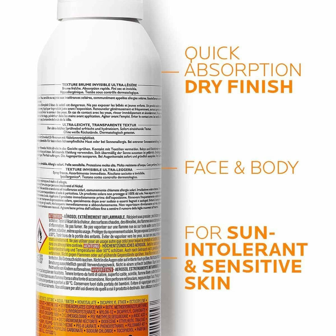 La Roche-Posay Anthelios Bruma Invisible SPF50+ | Fotoprotección corporal ligera y sin residuos – 200ml