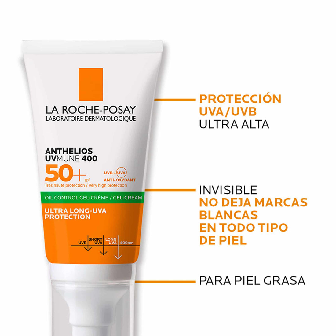 La Roche-Posay protector solar toque seco para piel mixta a grasa con alta protección 50 ml – Anthelios Toque Seco