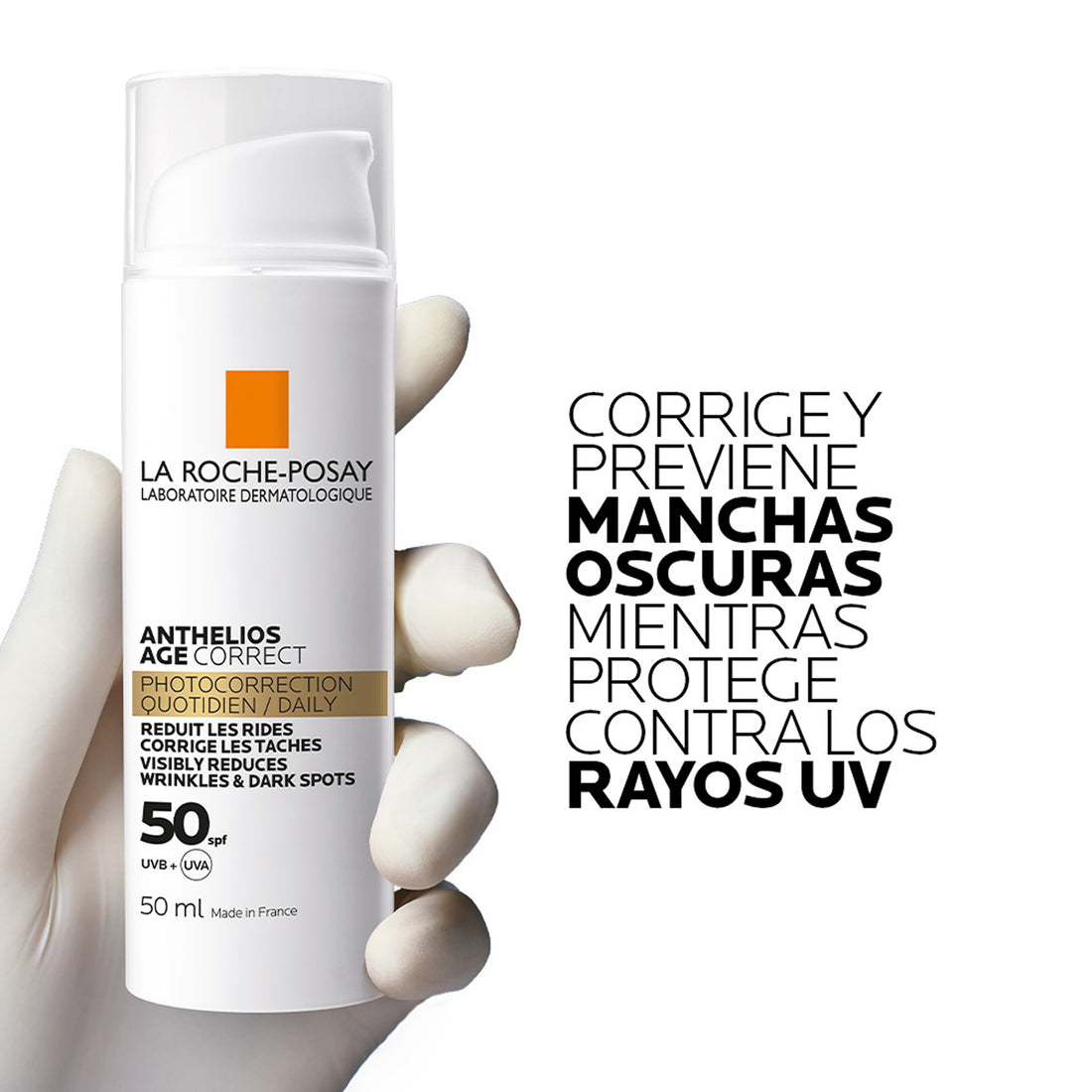 La Roche-Posay Anthelios Age Correct – Protector Solar Facial Antiedad con Niacinamida SPF 50 50ml