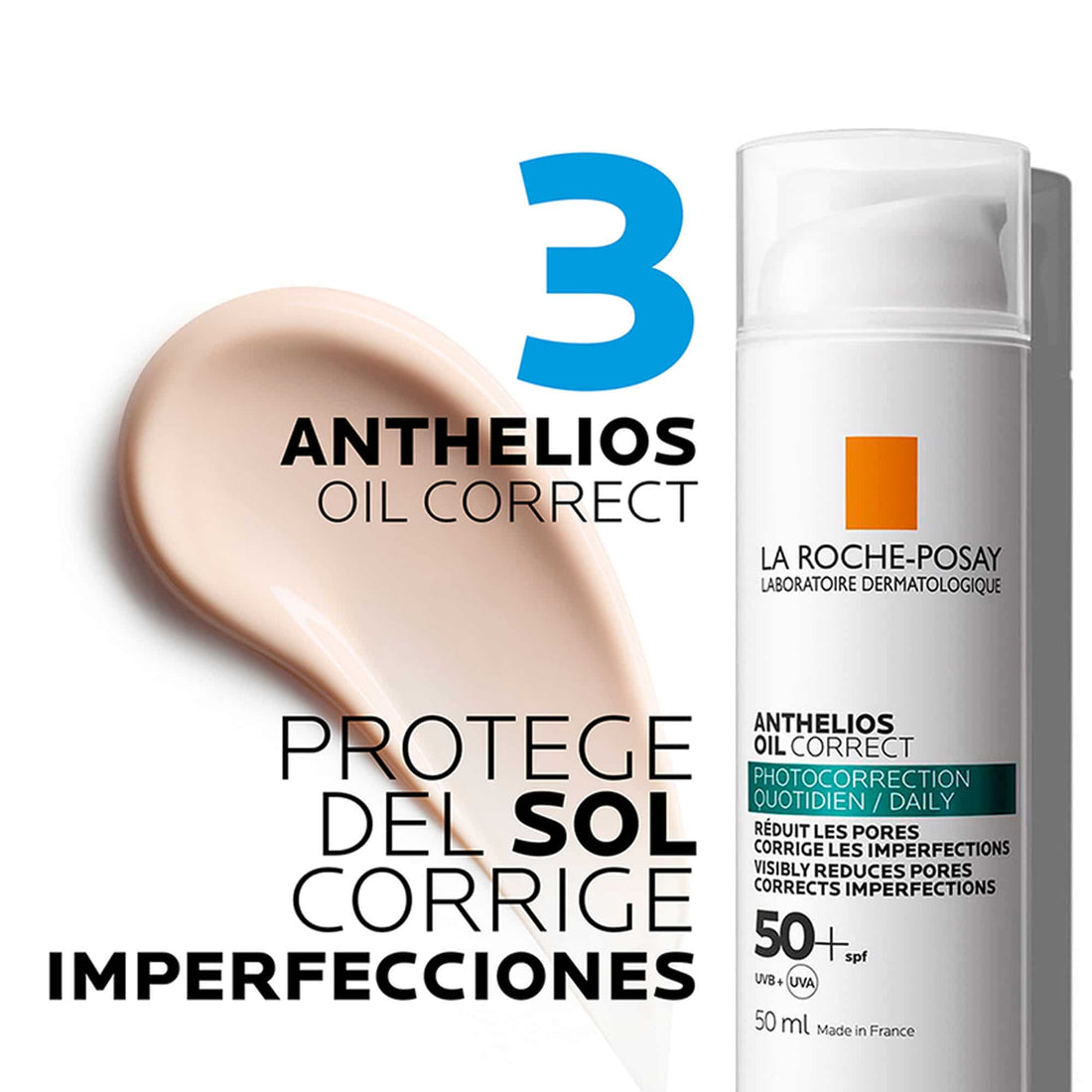 Protector solar facial seborregulador SPF50+ 50ml – La Roche-Posay Anthelios Oil Correct