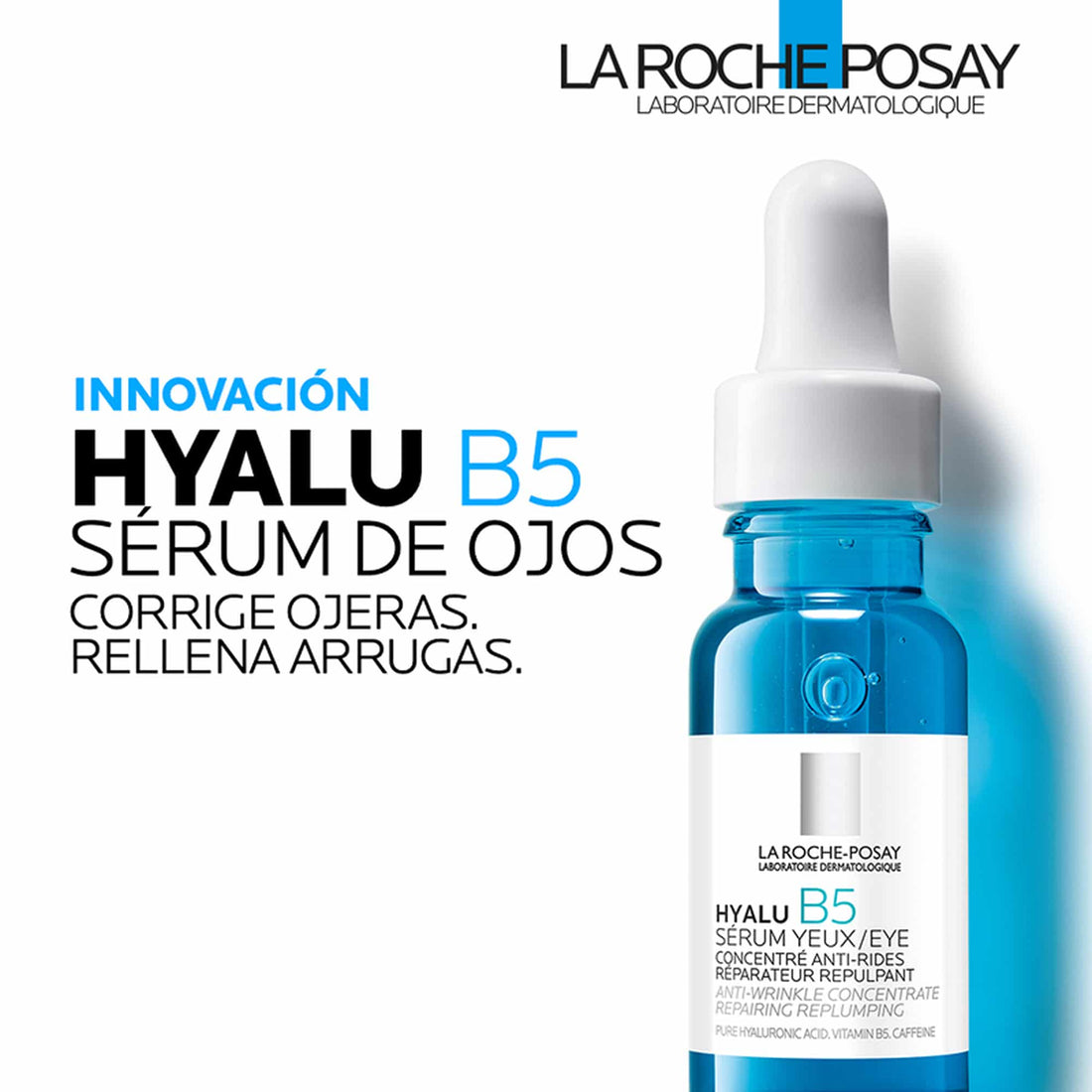 La Roche-Posay sérum para ojos hidratante y reparador con ácido hialurónico y vitamina B5 15 ml – Hyalu B5 Ojos Sérum