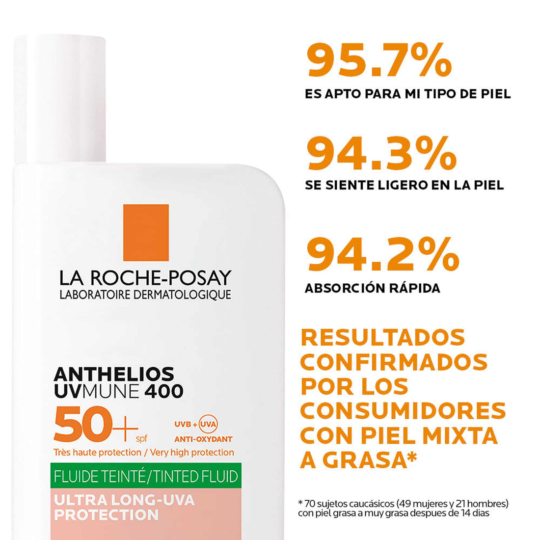 La Roche-Posay protector solar fluido oil control con tinte para piel grasa 50 ml – Anthelios Fluid Oil Control UVM Tinte