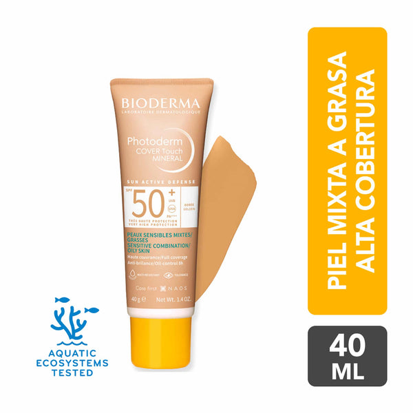 Bioderma Photoderm Cover Touch SPF50+ Protector Solar Cobertura Total Tono Dorado (40g)