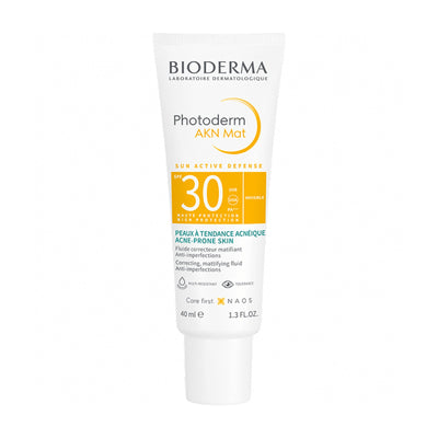 Protector solar facial matificante para piel grasa SPF30 40ml – Bioderma Photoderm AKN Mat