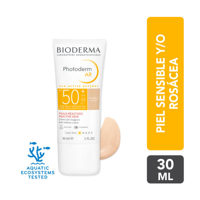Protector solar facial con color para piel con rojeces SPF50+ 30ml – Bioderma Photoderm AR