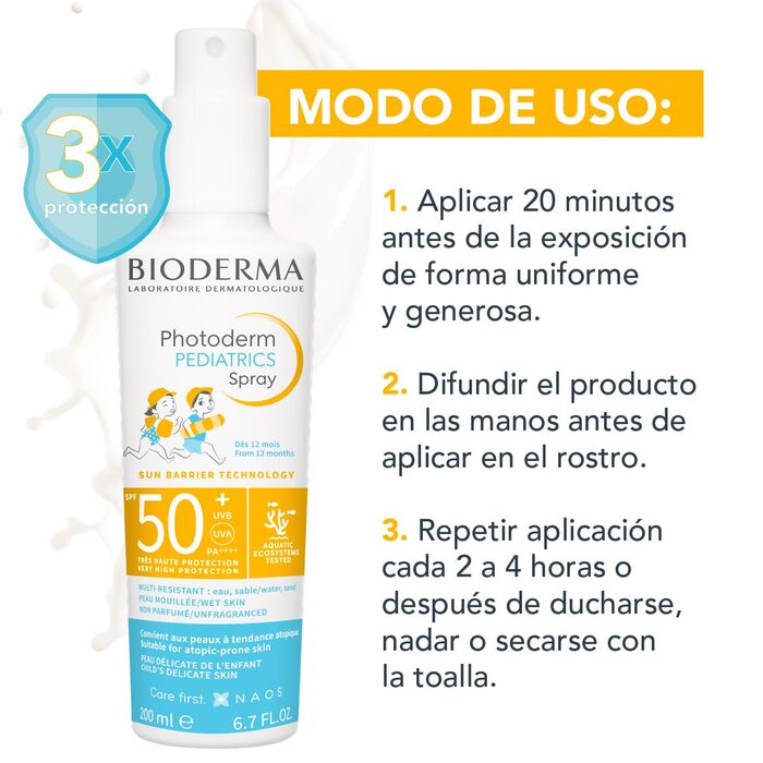 Bioderma Photoderm Pediatrics Spray SPF50+ | Protector solar infantil alta tolerancia – 200ml