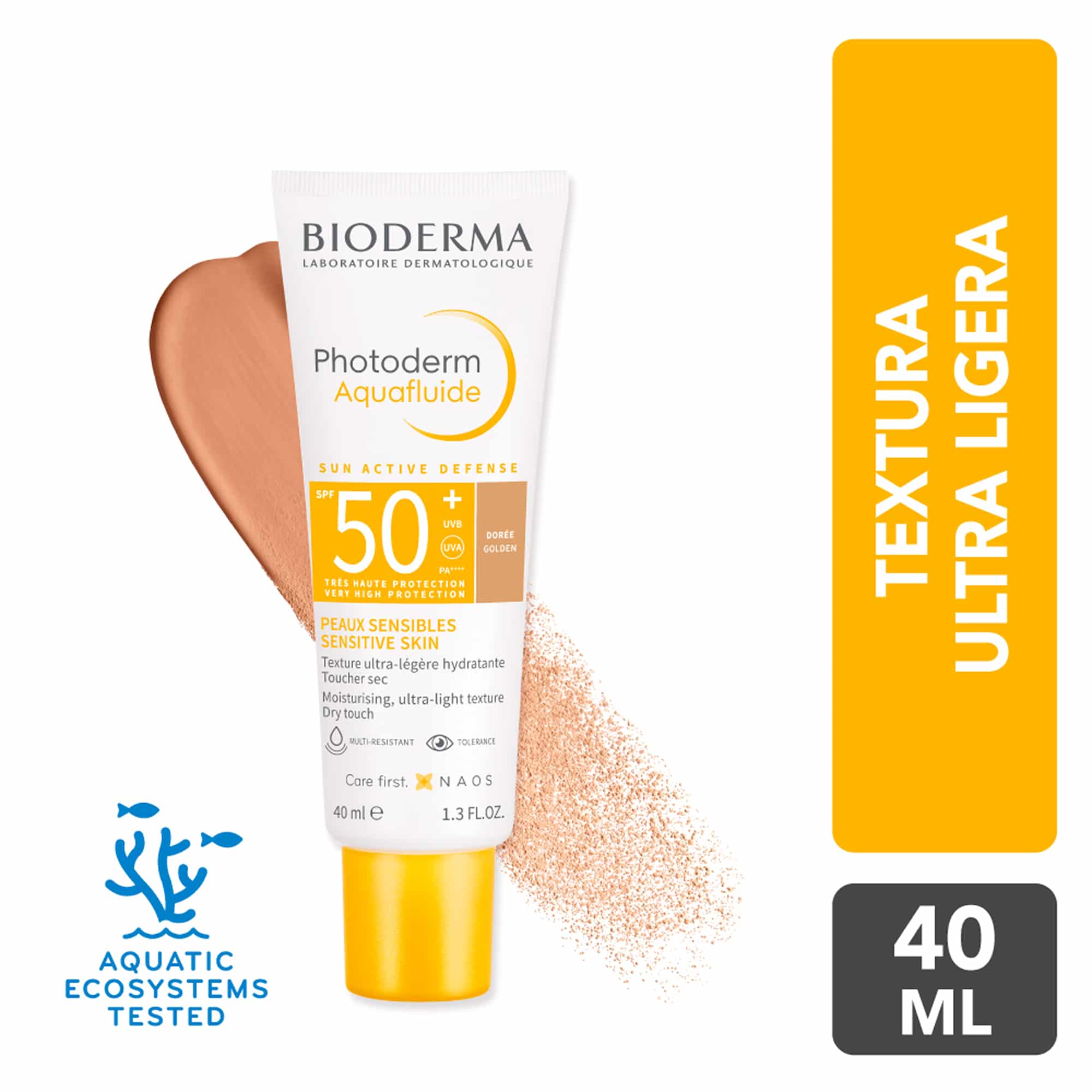 Fluido solar con color SPF 50+ 40 ml – Bioderma Photoderm Max Aquafluide Golden