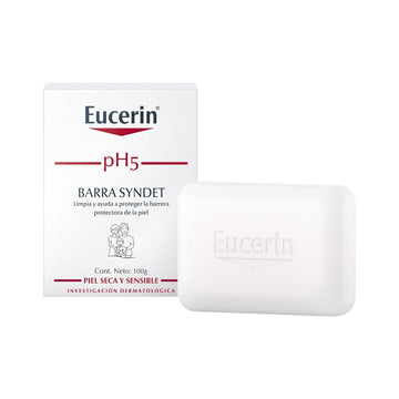 Jabón en barra dermatológico para piel sensible 100g – Eucerin pH5 Syndet Cleansing Bar