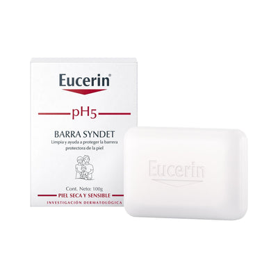 Jabón en barra dermatológico para piel sensible 100g – Eucerin pH5 Syndet Cleansing Bar