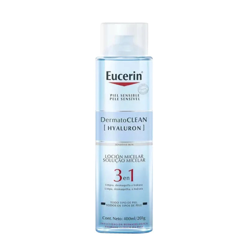 Loción Micelar 3 en 1 400 ml – Eucerin DermatoCLEAN para Limpieza, Tonificación e Hidratación