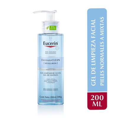 Gel limpiador facial para piel normal a mixta 200ml – Eucerin DermatoCLEAN Gel Facial Cleanser