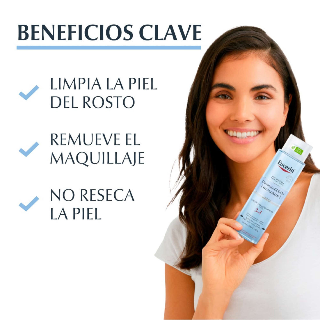 Eucerin DermatoCLEAN Loción Micelar 3 en 1 para Limpieza y Desmaquillado de Piel Sensible 200 ml – Micellar Cleansing Lotion