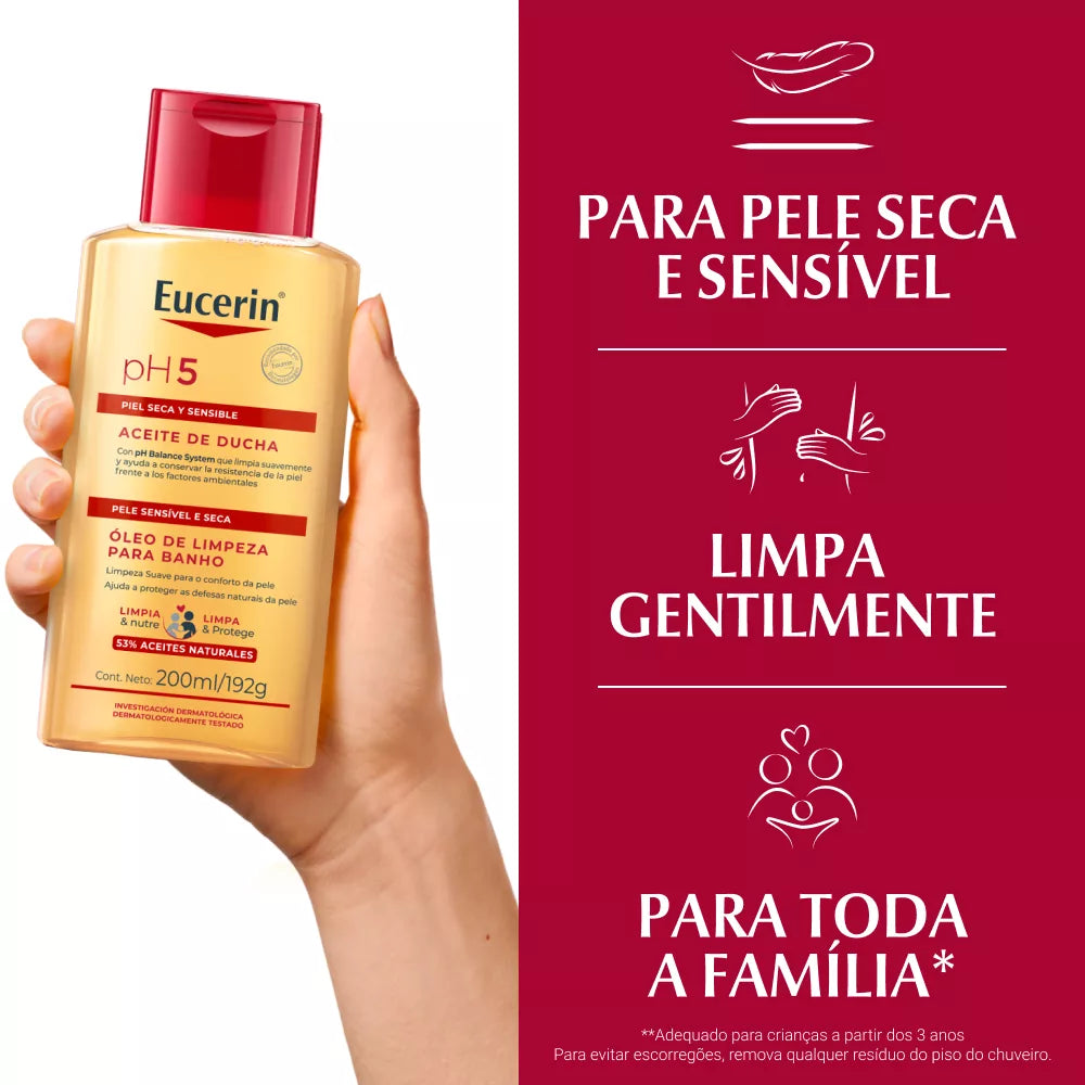 Eucerin pH5 Aceite de Ducha – Limpieza Suave e Hidratación para Piel Sensible 200 ml