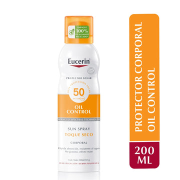 Eucerin Sun Spray Transparente Toque Seco Protector Solar Corporal FPS 50+ (50 ml)