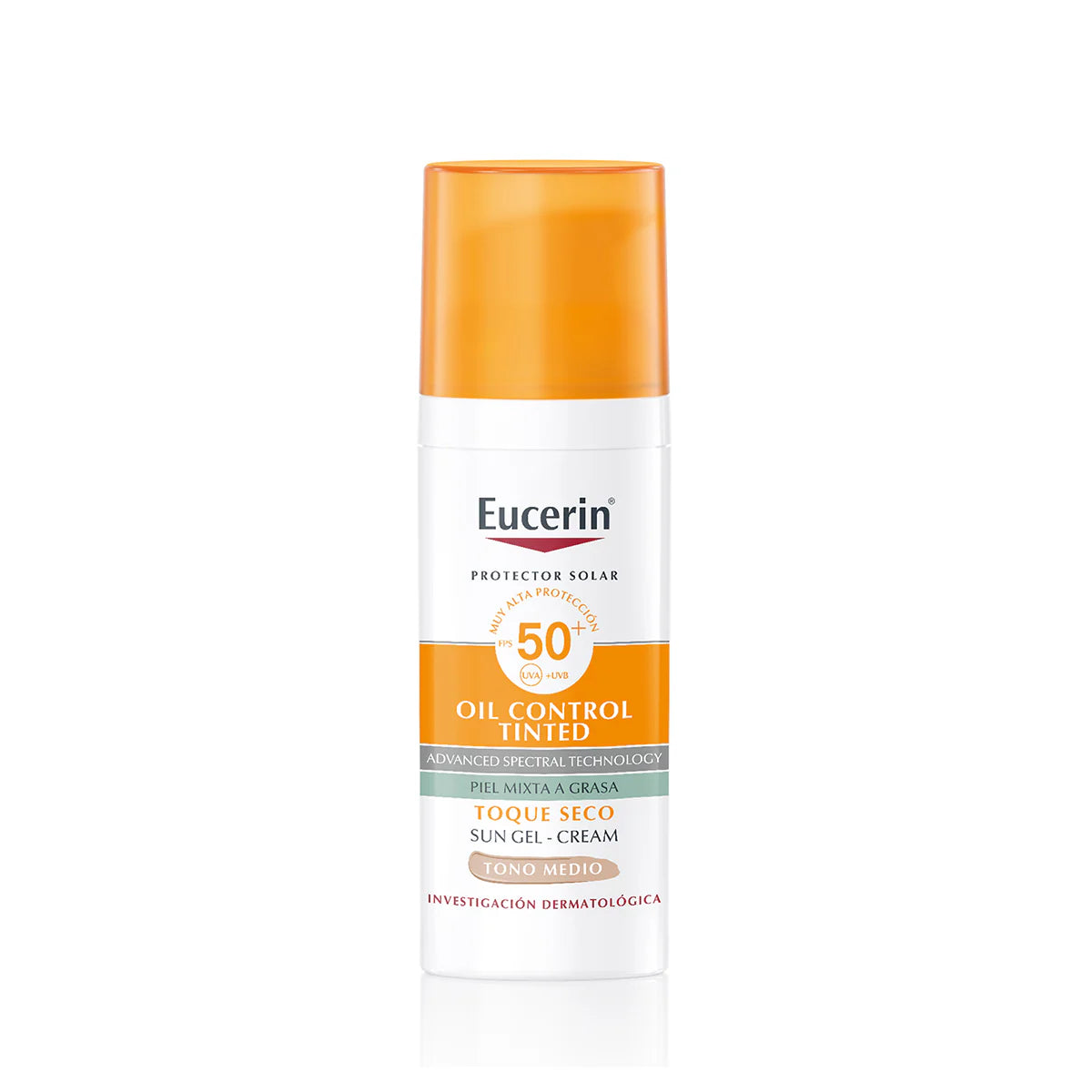 Eucerin Sun Oil Control Tinted Protector Solar Facial Tono Medio FPS 50+ (50 ml)