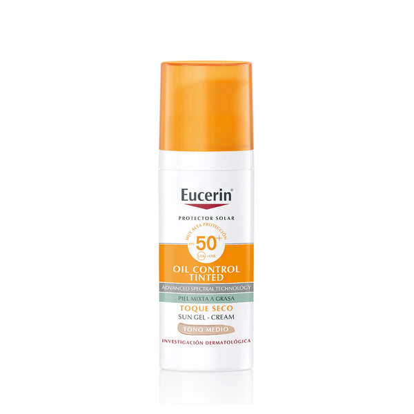 Eucerin Sun Oil Control Tinted Protector Solar Facial Tono Medio SPF 50+ (50ml)