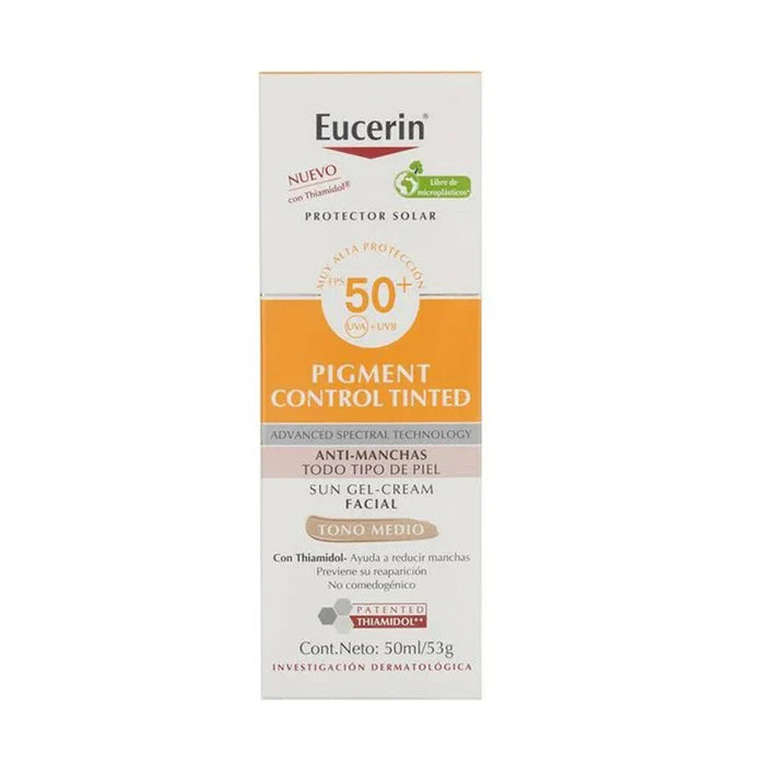 Eucerin Pigment Control Tinted Medio – Protector Solar Facial con Color Anti-Manchas FPS50+ 50ml