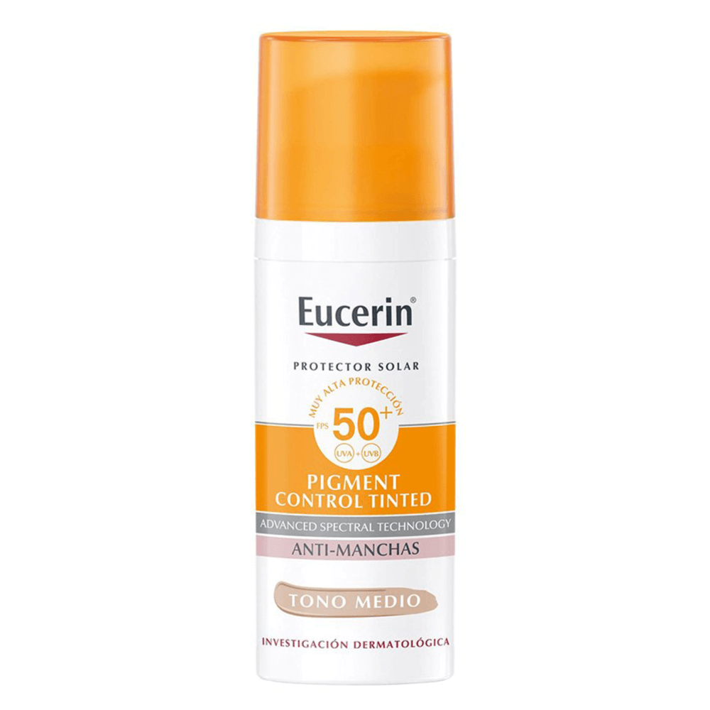 Eucerin Sun Pigment Control Tinted Protector Solar Facial Anti-Manchas Tono Medio FPS 50+ (50 ml)