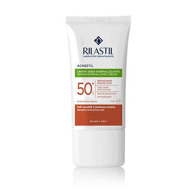 Protector solar facial para piel grasa y con acné 40 ml – Rilastil Sun System 50+ Acnestil