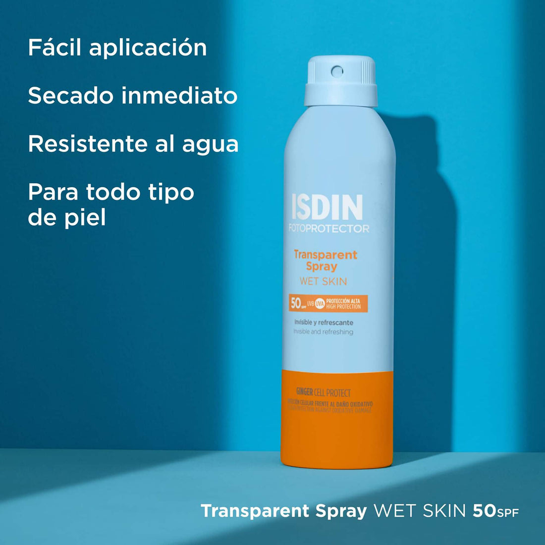 Isdin Transparent Spray Wet Skin SPF 50 | Fotoprotector corporal sobre piel mojada – 250ml