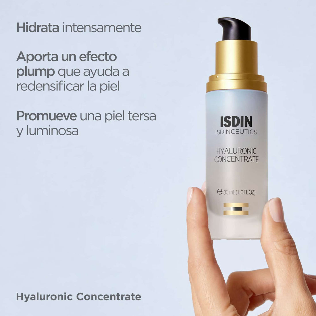 Isdin Hyaluronic Concentrate Sérum Facial Hidratante Antiedad con Ácido Hialurónico 30 ml – Textura Aqua-Gel Ligera