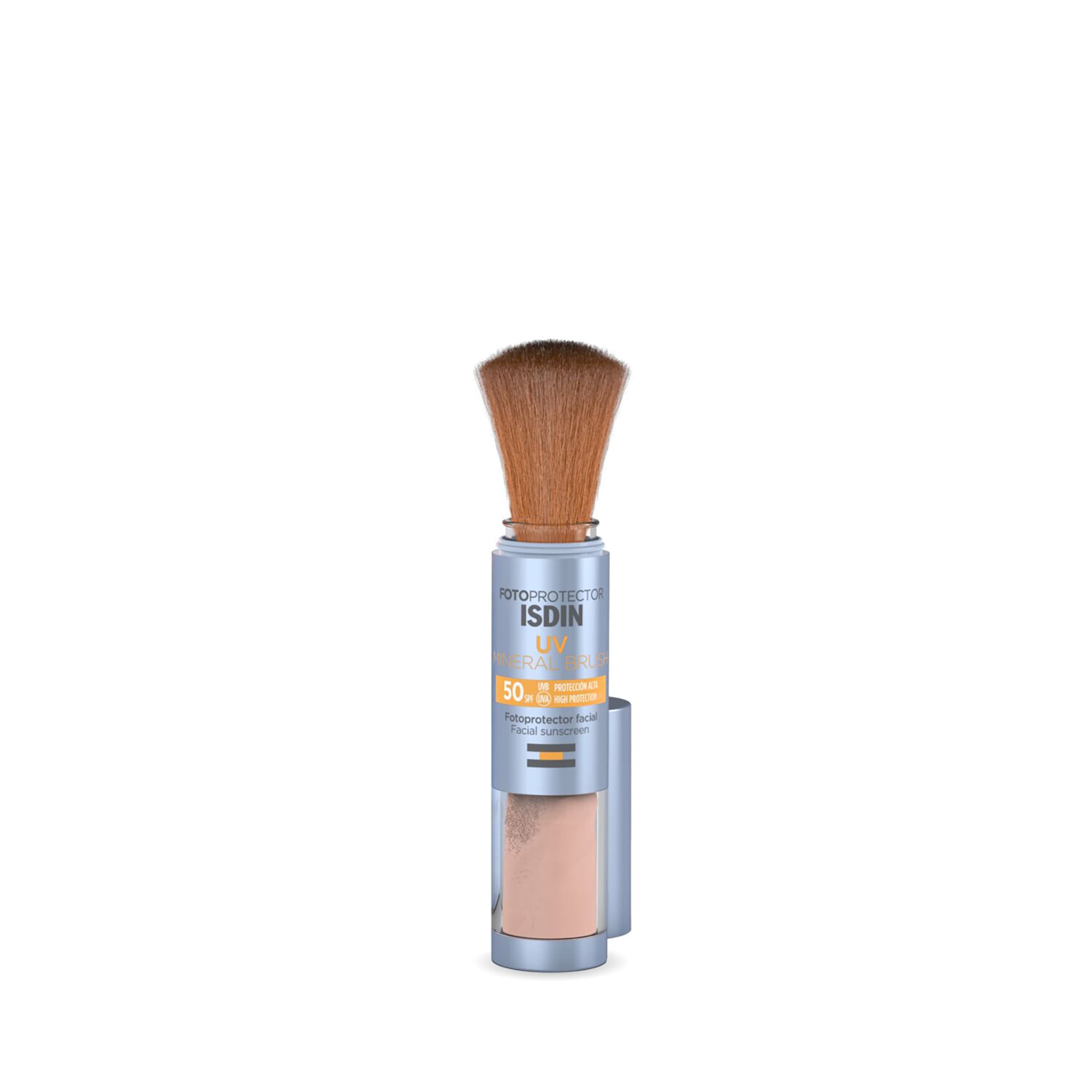 Protector solar facial en brocha con filtros 100% minerales 2 g – Isdin UV Mineral Brush SPF 50+