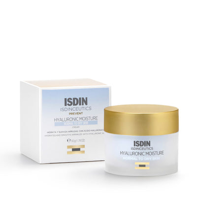 ISDIN Hyaluronic Moisture | Crema hidratante para piel normal a seca con ácido hialurónico – 50ml