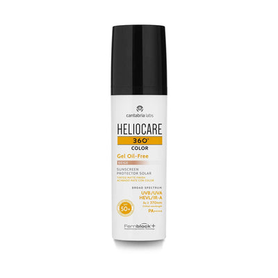 Protector solar facial con color, gel oil-free para piel grasa SPF50+ 50ml – Heliocare 360 Gel Color Beige