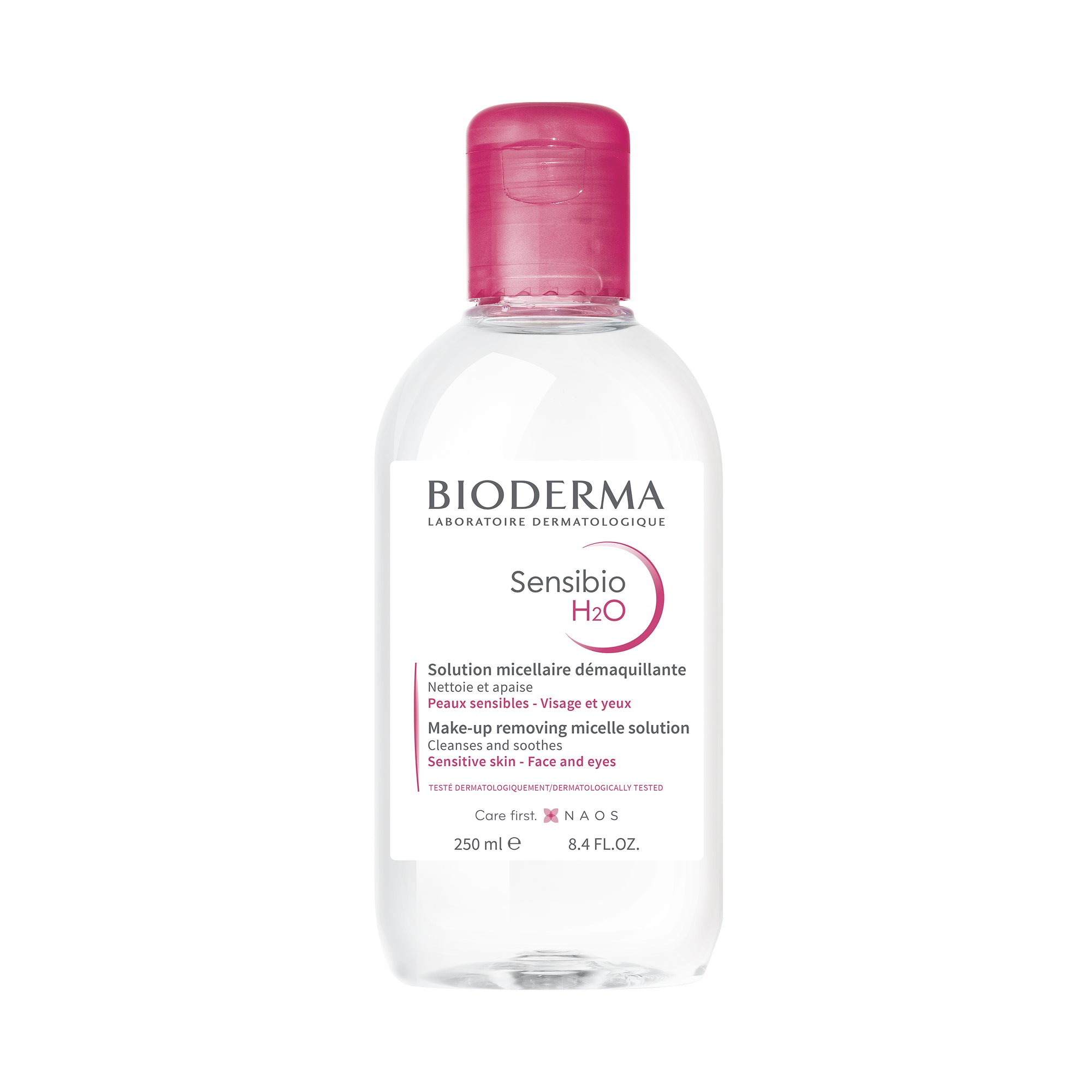 Agua micelar limpia, calma y desmaquilla para piel sensible 250ml – Bioderma Sensibio H2O Sin Dispensador