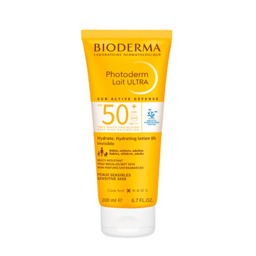 Protector solar facial hidratante de alta tolerancia para todo tipo de piel SPF50+ 200ml – Bioderma Photoderm Lait Ultra