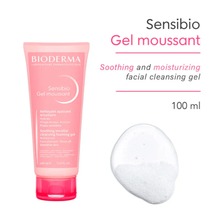 Gel Limpiador Calmante para Piel Sensible 100ml – Bioderma Sensibio Gel Moussant