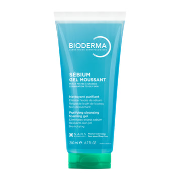 Bioderma Sébium Gel Moussant - Gel Limpiador Purificante y Anti-Imperfecciones Para Piel Con Tendencia Acnéica (200ml)