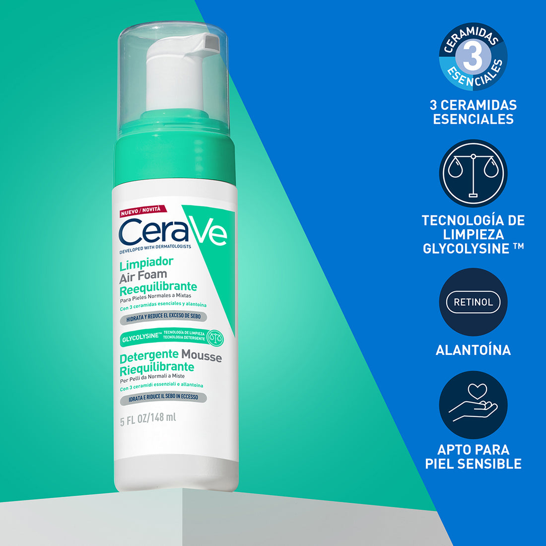 Cerave Limpiador Air Foam Reequilibrante (148ml)