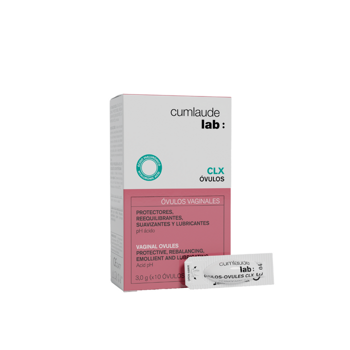 Óvulos vaginales con clorhexidina para higiene y protección íntima 10 unidades – Cumlaude Lab CLX Óvulos MD