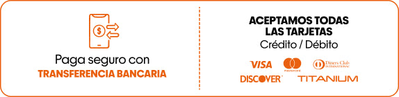 Pago seguro con transferencia bancaria y tarjetas