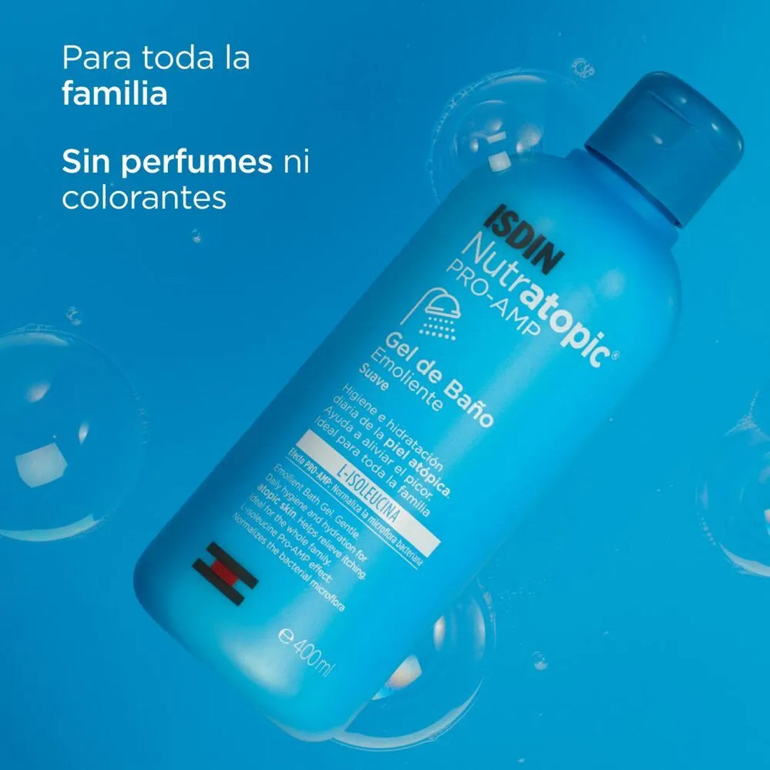 ISDIN Higiene suave para piel atópica 400ml – Nutratopic Gel limpiador emoliente Pieles Atópicas