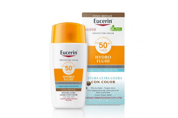 Eucerin Sun Hydro Fluid Protector Solar Facial Con Color Tono Oscuro SPF 50+ (50ml)